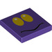 LEGO Dark Purple Tile 2 x 2 with Face with Yellow Eyes with Groove (3068 / 95026)