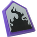 LEGO Dark Purple Tile 2 x 3 Pentagonal with Black Flame Sticker (22385)