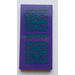 LEGO Dark Purple Tile 2 x 4 with Dark Turquoise Flowers Pattern Sticker (87079)