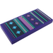 LEGO Dark Purple Tile 2 x 4 with Star Patterned Rug Sticker (87079)
