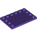 LEGO Dark Purple Tile 4 x 6 with Studs on 3 Edges (6180)