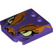LEGO Dark Purple Wedge 4 x 4 Curved with Cat Face with Lime Eyes (45677 / 65873)