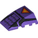 LEGO Dark Purple Wedge 4 x 4 Triple Curved without Studs with Orange Triangle, Silver Stripes (18032 / 47753)