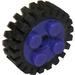 LEGO Dark Purple Wheel Rim 10 x 17.4 with 4 Studs and Technic Peghole with Narrow Tire 24 x 7 with Ridges Inside