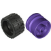 LEGO Dark Purple Wheel Rim Ø18 x 14 with Pin Hole with Tire 24 x 14 Shallow Tread (Tread Small Hub) with Band around Center of Tread