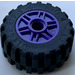 LEGO Morado oscuro Wheel Rim Ø18 x 14 with Pin Hole with Tire Ø 30.4 x 14 with Offset Tread Pattern and Band around Center