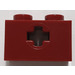 LEGO Rouge foncé Brique 1 x 2 avec Essieu Trou (ouverture &#039;+&#039; et support de goujon inférieur) (32064)