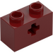 LEGO Rosso scuro Mattoncino 1 x 2 con Foro dell&#039;asse (&#039;+&#039; apertura e tubo inferiore) (31493 / 32064)