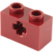 LEGO Donkerrood Steen 1 x 2 met As Gat (&#039;+&#039; Opening en Bodembuis) (31493 / 32064)
