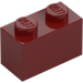 LEGO Rojo oscuro Ladrillo 1 x 2 con tubo inferior (3004 / 93792)