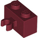 LEGO Dunkelrot Backstein 1 x 2 mit Vertikale Clip (O-Clip öffnen) (42925 / 95820)