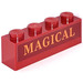 LEGO Dark Red Brick 1 x 4 with &#039;MAGICAL&#039;  Sticker (3010)