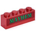 LEGO Dark Red Brick 1 x 4 with &#039;MAYHEM&#039;  Sticker (3010)
