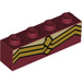 LEGO Dark Red Brick 1 x 4 with Red and gold stripes - wonder woman corset (3010 / 36755)