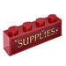 LEGO Donkerrood Steen 1 x 4 met SUPPLIES Sticker (3010)