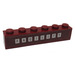 LEGO Donkerrood Steen 1 x 6 met &quot;FACILITY&quot; Sticker (3009)