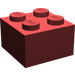 LEGO Donkerrood Steen 2 x 2 zonder kruissteunen (3003)