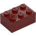 LEGO Tmavě červená Kostka 2 x 3 (3002)