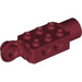 LEGO Donkerrood Steen 2 x 3 met Gaten, Rotating met Socket (47432)