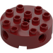 LEGO Donkerrood Steen 4 x 4 Rond met Gaten (6222)