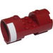 LEGO Dark Red Cylinder 3 x 6 x 2.7 Horizontal with White Stripes (both sides) Sticker Solid Center Studs (93168)