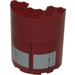 LEGO Dark Red Cylinder 3 x 6 x 6 Half with Black Lines and Gray Rectangles Sticker (35347)