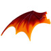 LEGO Dunkelrot Drachen Flügel 19 x 11 mit Orange Trailing Kante (51342)