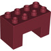 LEGO Dunkelrot Duplo Backstein 2 x 4 x 2 mit 2 x 2 Ausgeschnitten auf Unterseite (6394)