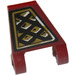 LEGO Donkerrood Vlag 2 x 2 Hoekig met Zwart en Gold Diamonds (Links Kant) Sticker zonder uitlopende rand (44676)