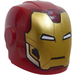 LEGO Donkerrood Helm met Smooth Voorkant met Iron Man Masker (28631 / 66602)