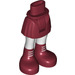 LEGO Rouge foncé Hanche avec Basic Incurvé Skirt avec Dark rouge Boots avec blanc Rayures avec charnière épaisse (92820)
