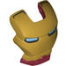 LEGO Dark Red Iron Man Visor with Gold Face and Bright Light Blue Eyes (37752)