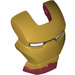 LEGO Dunkelrot Iron Man Visier mit Gold Gesicht und Weiß Augen (10539 / 14035)