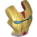 LEGO Rouge foncé Iron Man Visière avec Gold Face, Bleu Eyes et Argent Chin