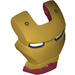 LEGO Dark Red Iron Man Visor with Gold Face, White Eyes and Rivets (77255)