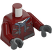 LEGO Dark Red Jacket over Dark Stone Gray Hoodie Torso (973 / 76382)