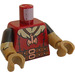 LEGO Donkerrood Minifiguur Torso Dwerg Barbarian (973)