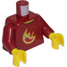 LEGO Dark Red Minifig Torso with Chili Pepper in Yellow Flames (973)