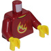 LEGO Dunkelrot Minifig Torso mit Chili Pepper im Gelb Flames (973)