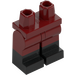 LEGO Donkerrood Minifiguur Heupen en benen met Zwart Boots (21019 / 77601)