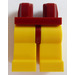 LEGO Donkerrood Minifiguur Heupen met Geel Poten (73200 / 88584)