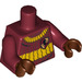 LEGO Mørkerød Minifigur Torso med Sweater med Gul Striber og Gryffindor Badge (76382 / 88585)