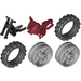 LEGO Dark Red Motorcycle Fairing with Medium Stone Grey wheels