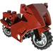 LEGO Dark Red Motorcycle with Black Chassis and Gray Wheels
