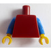 LEGO Donkerrood Vlak Torso met Blauw Armen en Geel Handen (973 / 76382)