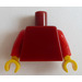 LEGO Dunkelrot Schmucklos Torso mit rot Arme und Gelb Hände (76382 / 88585)