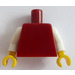 LEGO Rouge foncé Plaine Torse avec blanc Bras et Jaune Mains (76382 / 88585)