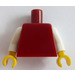 LEGO Rojo oscuro Plano Torso con Blanco Brazos y Amarillo Manos (76382 / 88585)