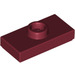 LEGO Dark Red Plate 1 x 2 with 1 Stud (with Groove) (3794 / 15573)