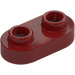 LEGO Dark Red Plate 1 x 2 with Rounded Ends and Open Studs (35480)